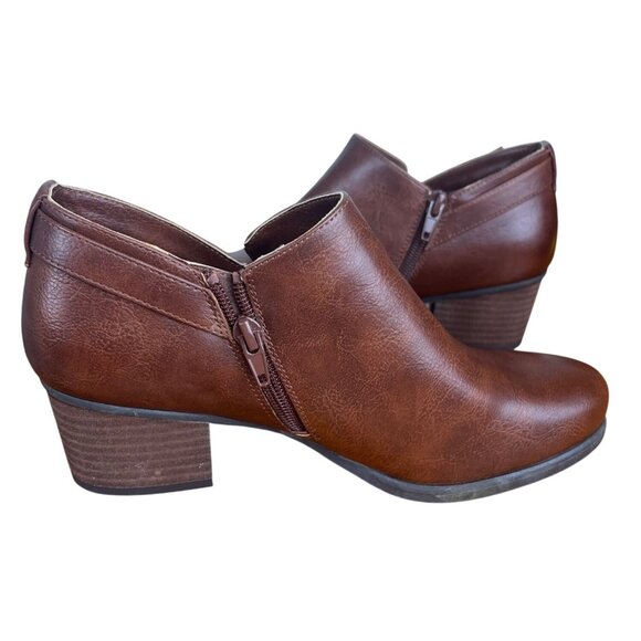 Soul Naturalizer Brown Faux Leather Ankle Boots With Zipper & Buckle Women 8 - Picture 3 of 14